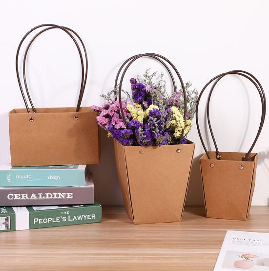 wholesale flower art paper bag with rope