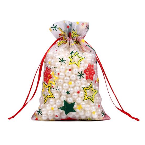 Customised Printed Star Mini Organza Jewlry Gift Pouch